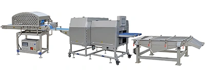 Línea automática de corte en cubos de carne deshuesada