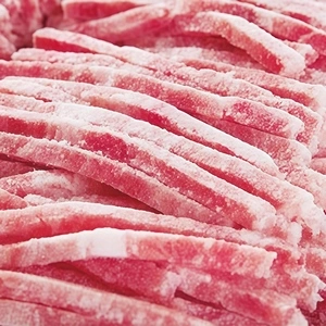 Tiras de carne de cerdo congelado