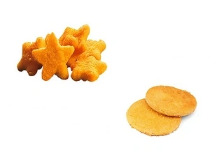 Nuggets de pollo en forma de estrella / Hamburguesas de calabaza